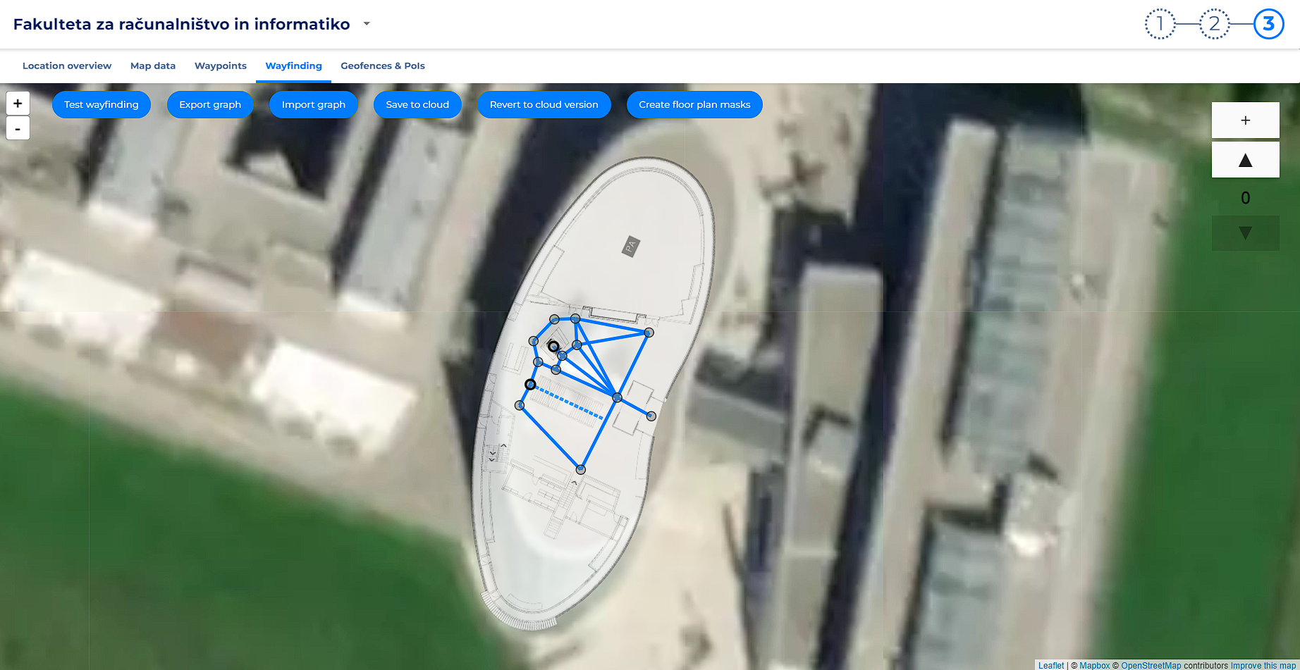 Wayfinding graph on satellite view